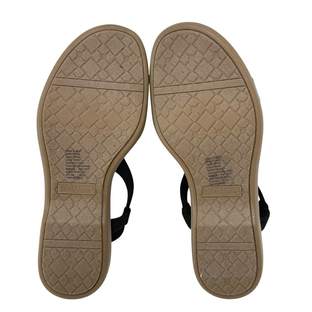 CROFT & BARROW Ortholite Comfort Women's Black & Diamanté Sandals Size /8 - Picture 11 of 12